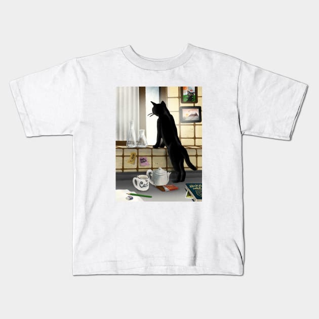 Out of the window Kids T-Shirt by BATKEI